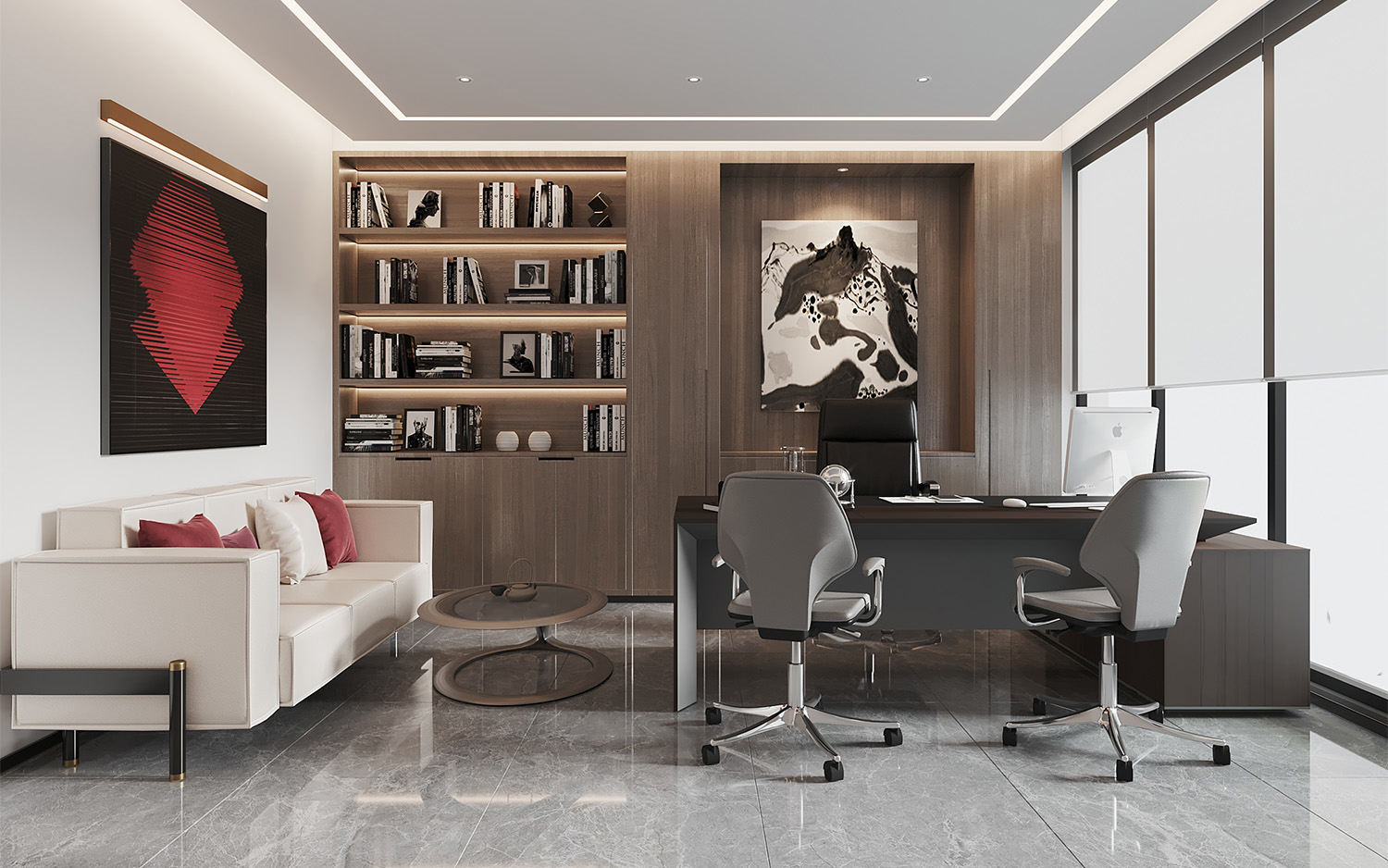 180平米電子公司辦公室裝修設計效果圖