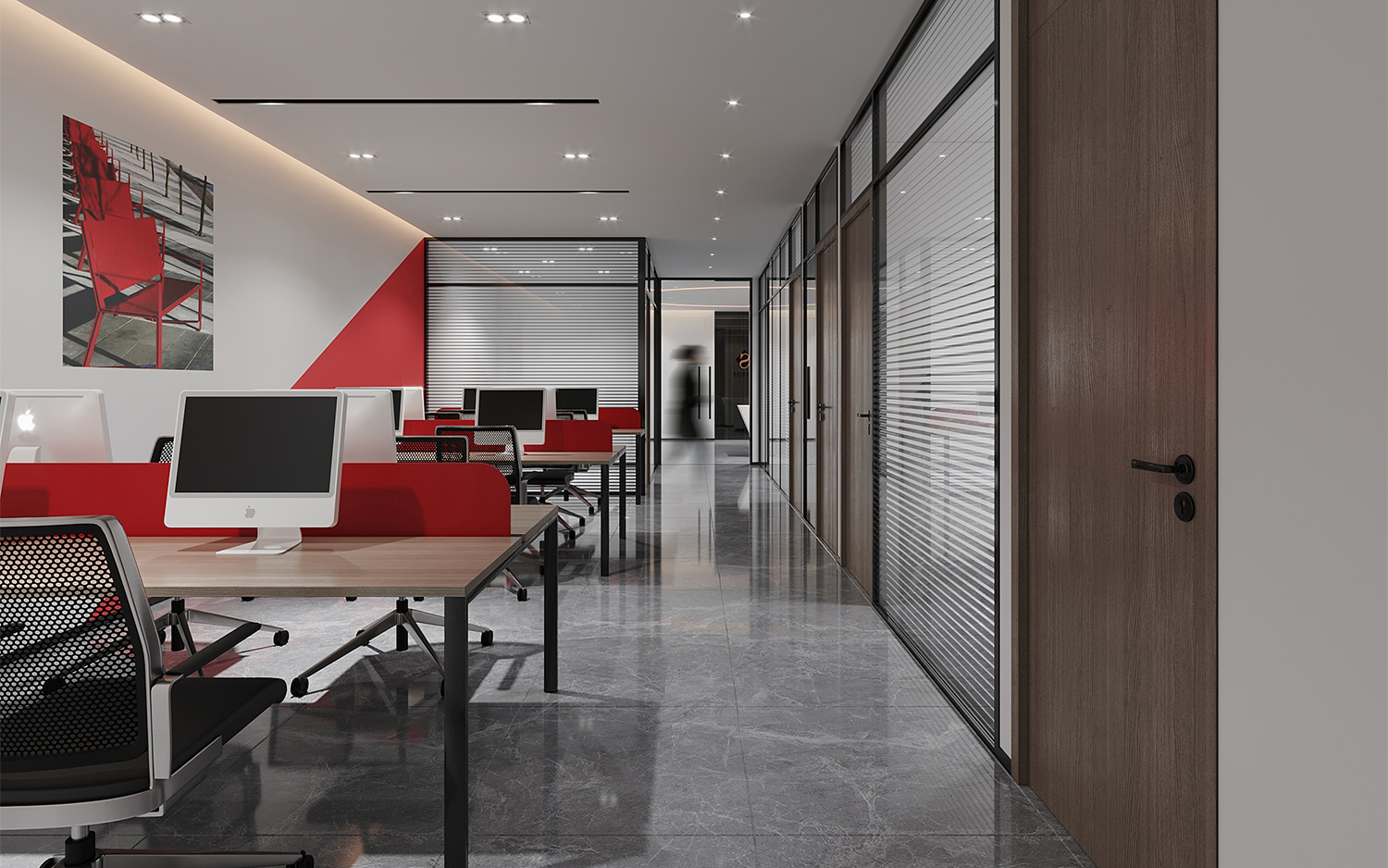 180平米電子公司辦公室裝修設計效果圖