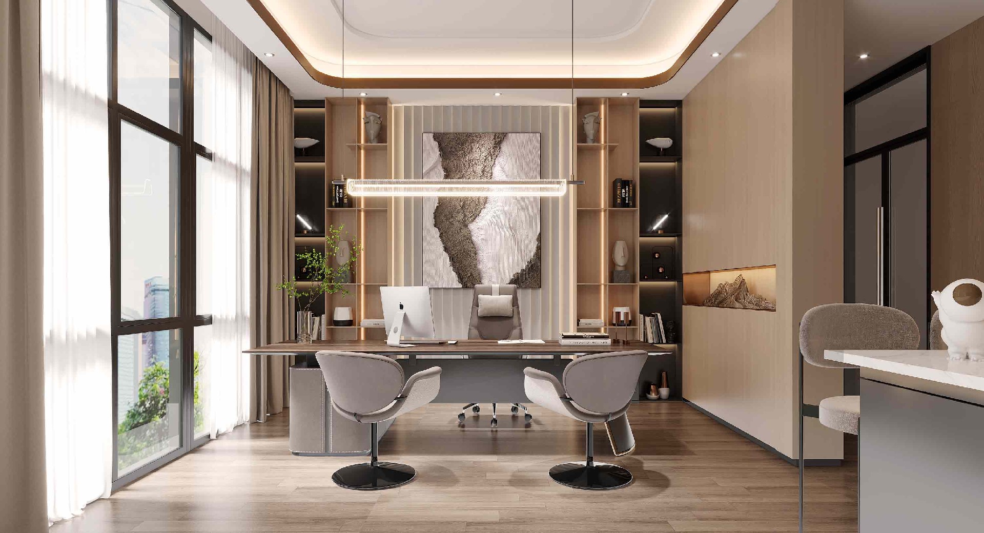 500平米科技辦公室裝修設計效果圖