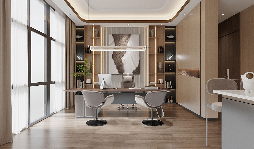 500平米科技辦公室裝修設計效果圖