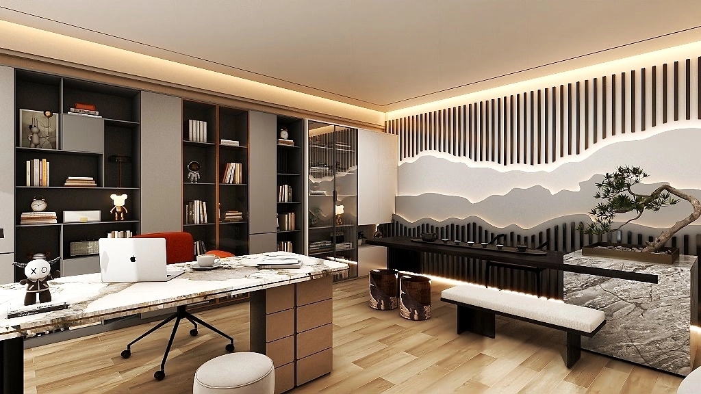 185平米鄭州企業辦公室裝修設計效果圖