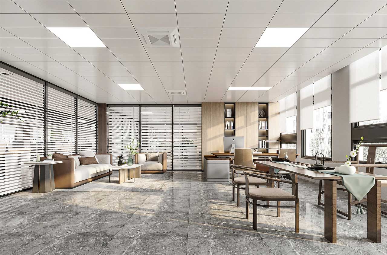 610平米鄭州現(xiàn)代辦公室裝修設計效果圖