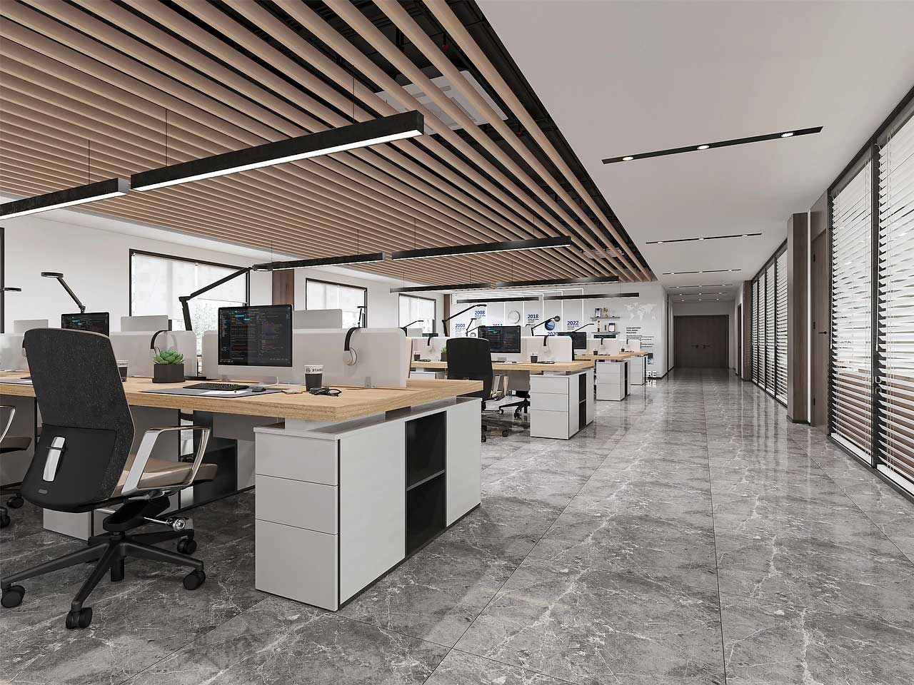 610平米鄭州現(xiàn)代辦公室裝修設計效果圖