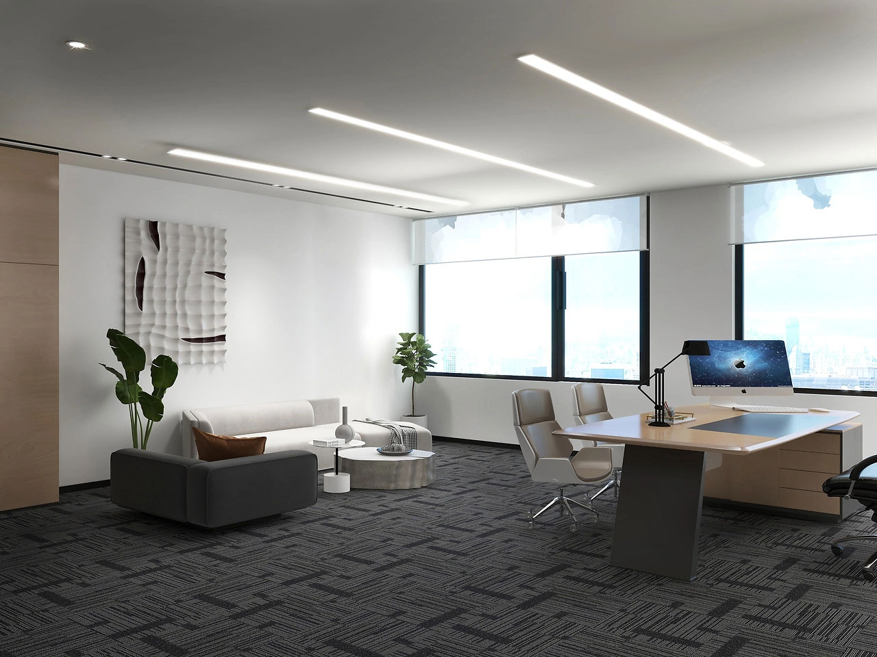 115平米鄭州辦公室設計施工效果圖