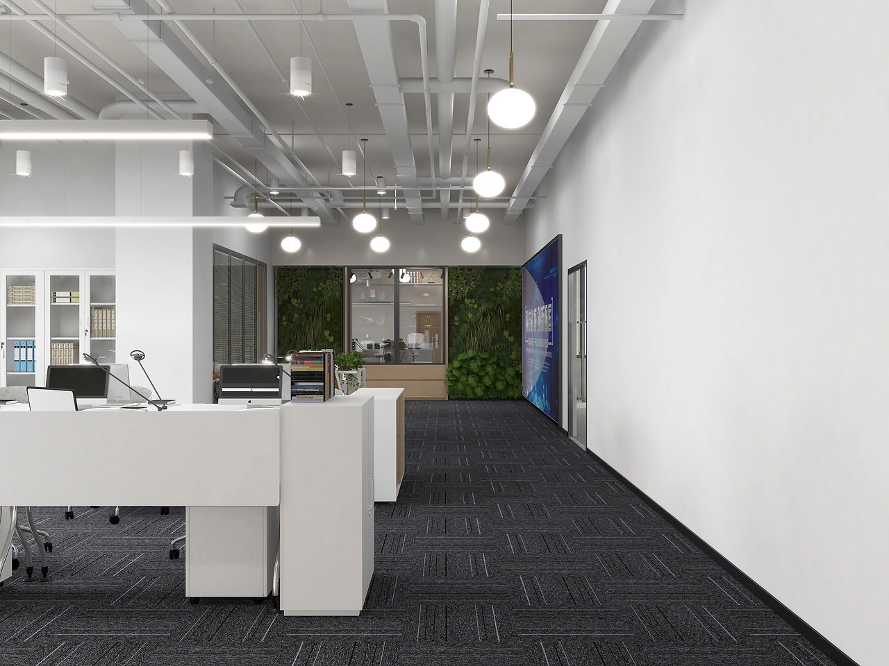 115平米鄭州辦公室設計施工效果圖