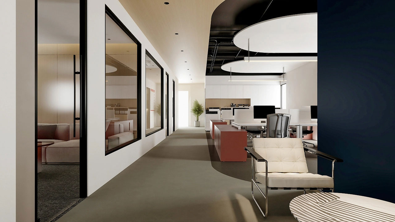 254平方鄭州辦公室裝修施工效果圖