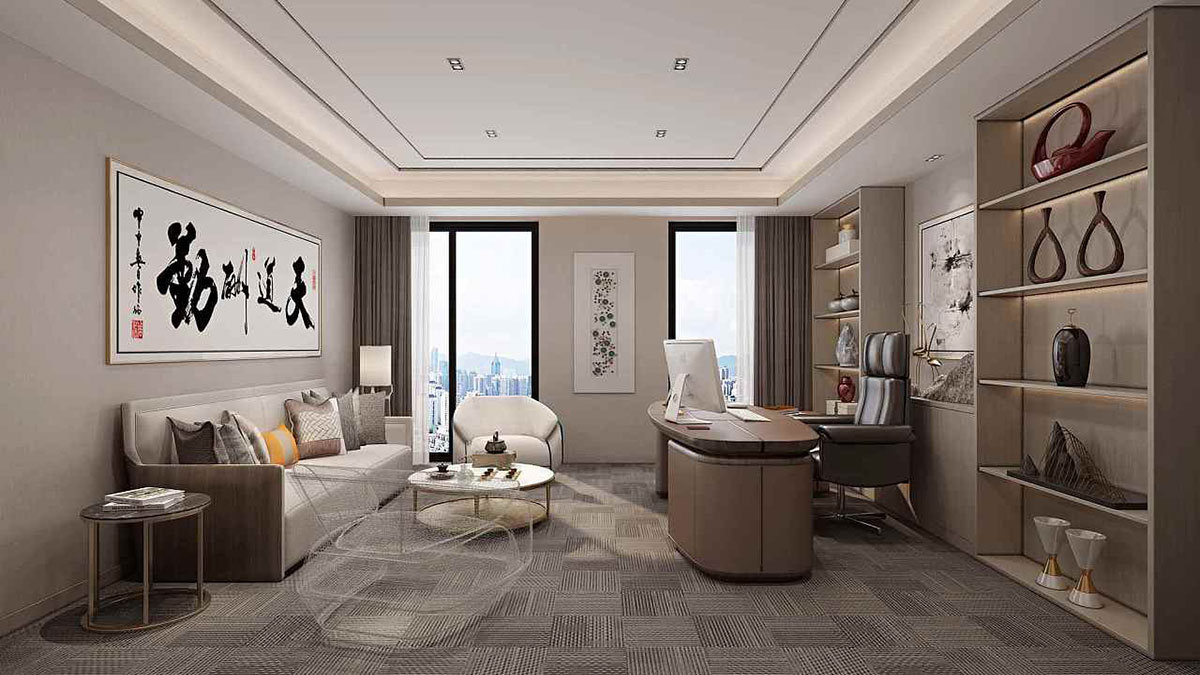 300平米鄭州辦公室設計施工效果圖