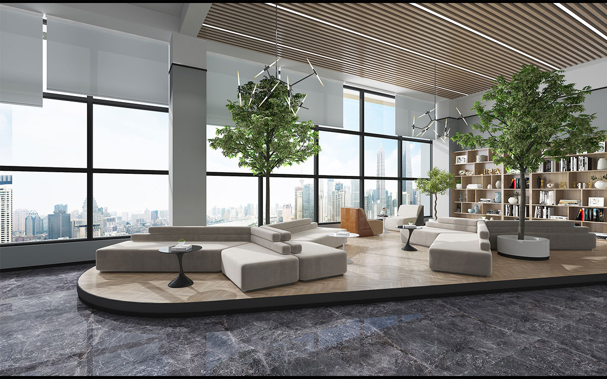 300平米鄭州企業(yè)辦公室設(shè)計(jì)效果圖