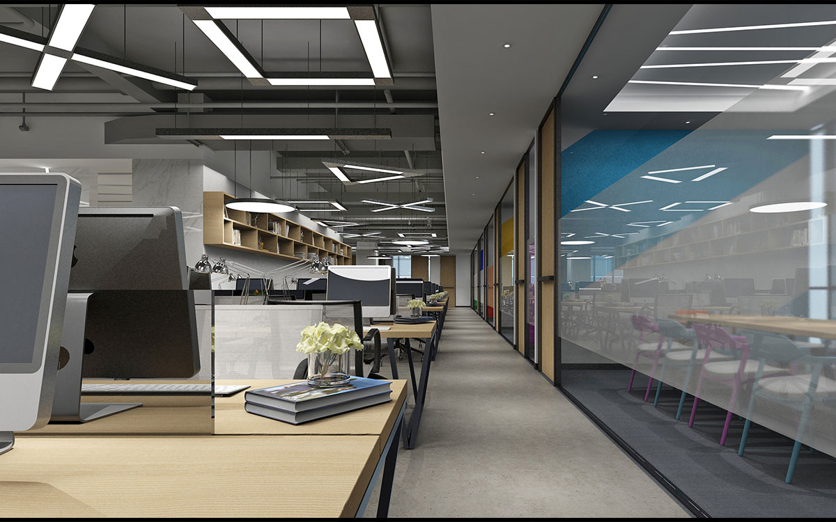 420平米鄭州傳媒公司辦公室設計效果圖